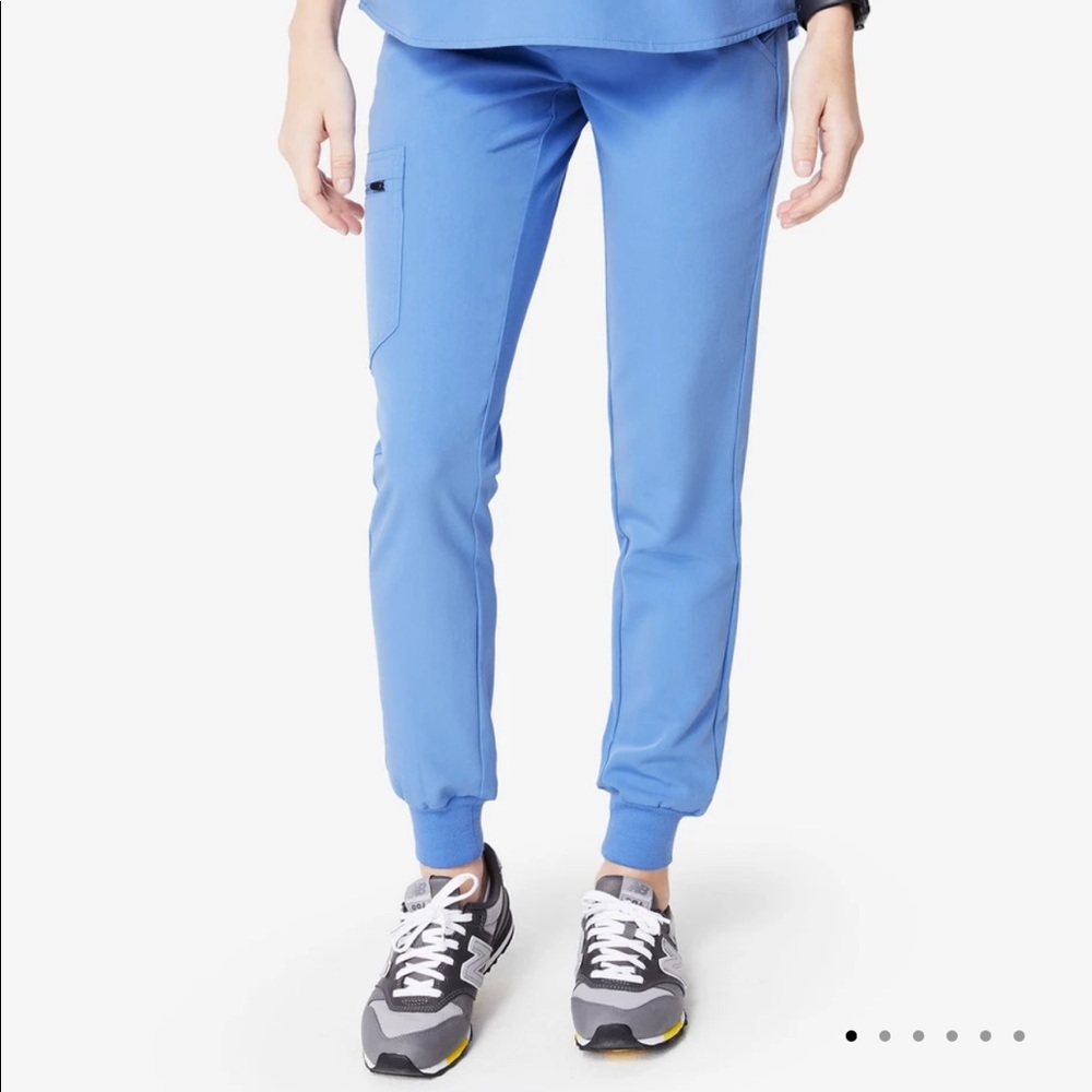 Blue scrub jogger pants by Figs